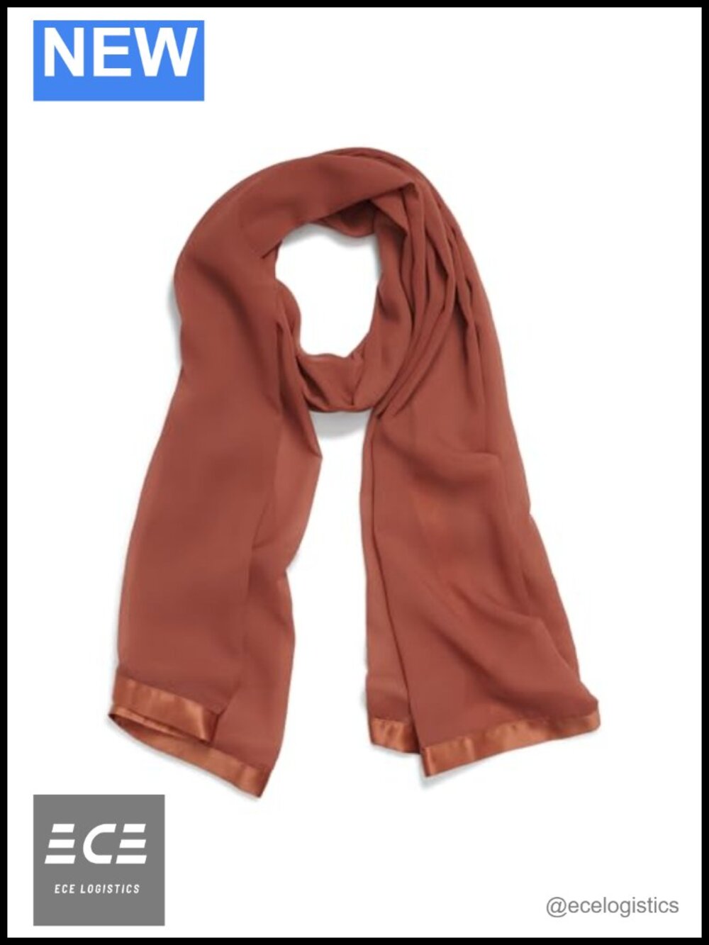Satin Border Chiffon Scarf Formal Bohemian Wrap